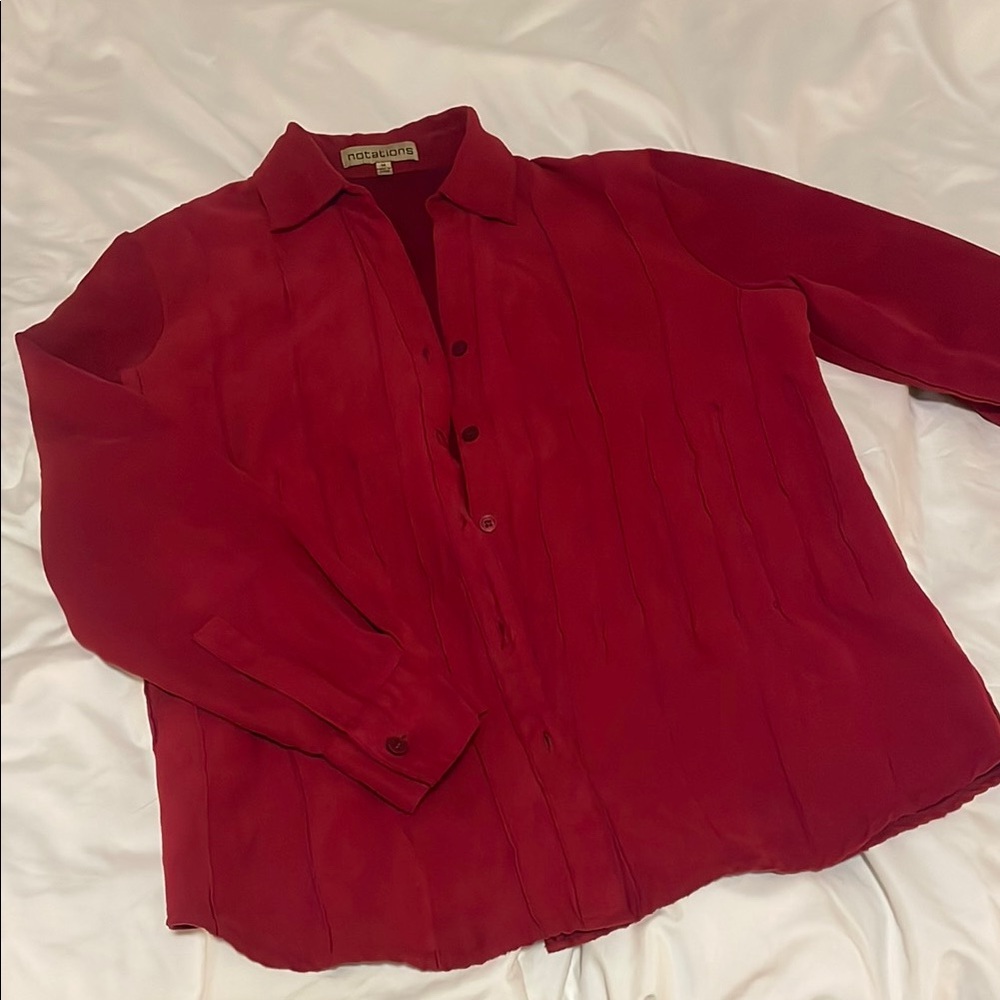 Vintage Red Suede Button Up Shirt